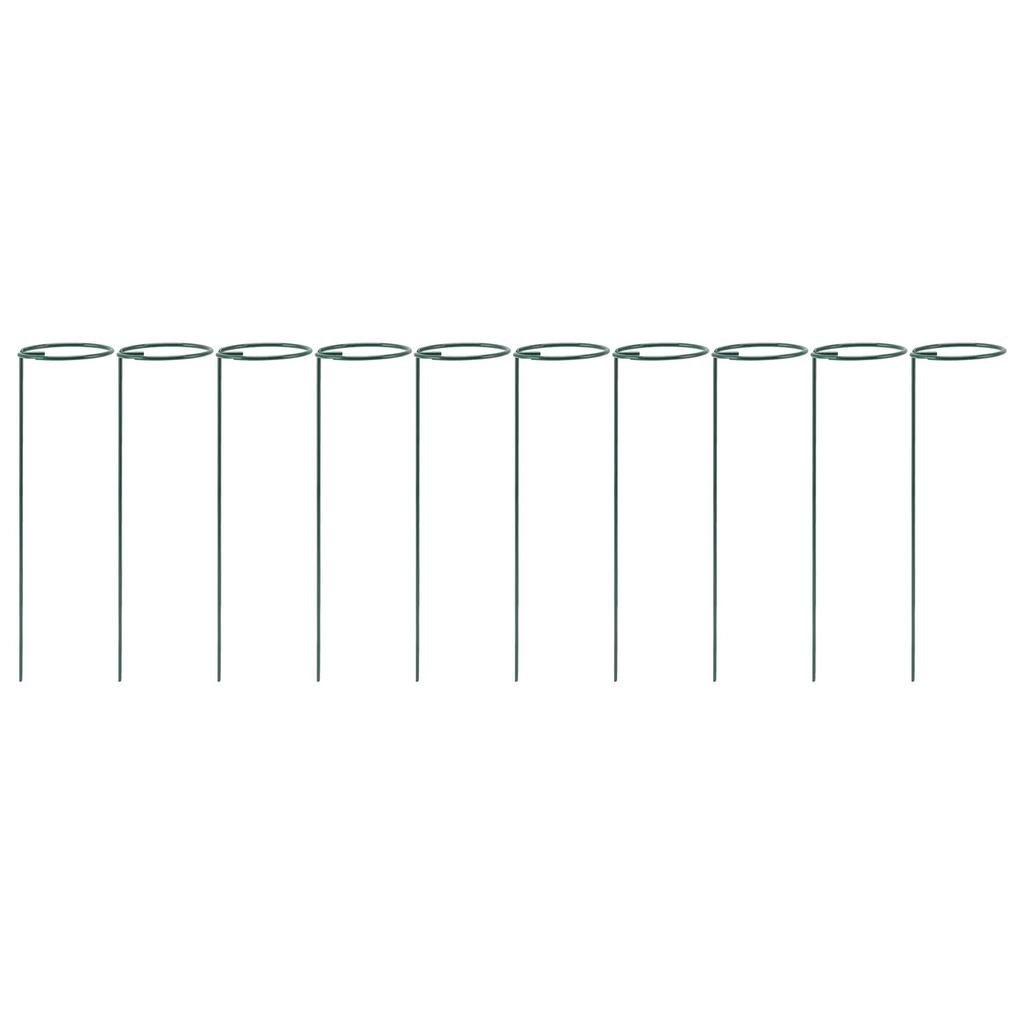 10Pcs Potted Plants Metal Trellis Provide Support 25CM Length Green Small Garden Trellis for
