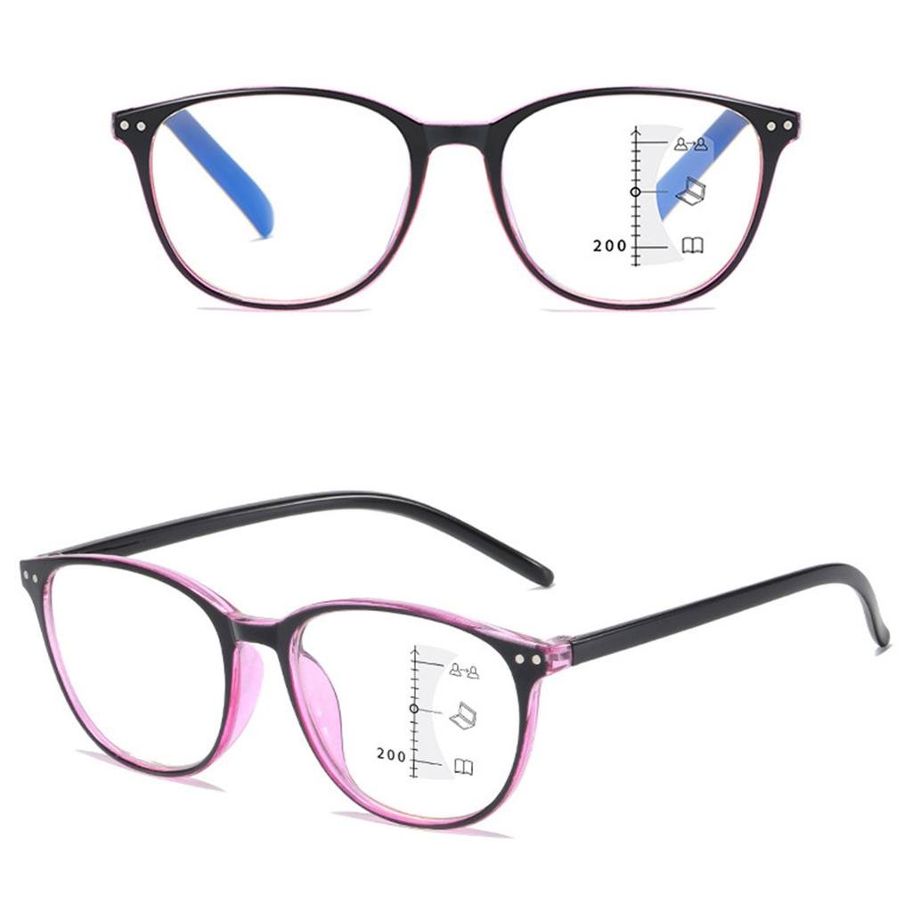 Retro Multi-Focus Blue Light Blocking Reading Glasses Lightweight Comfortable Eyewear for Daily Use