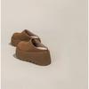 Thick bottom heightening velvet bag head half slippers women wear new autumn and winter one pedal