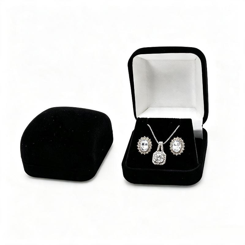 Velvet Stud Earrings Small Necklace Storage Box Organizer Case Jewelry Display Gift Packaging Boxes Portable Travel Wedding