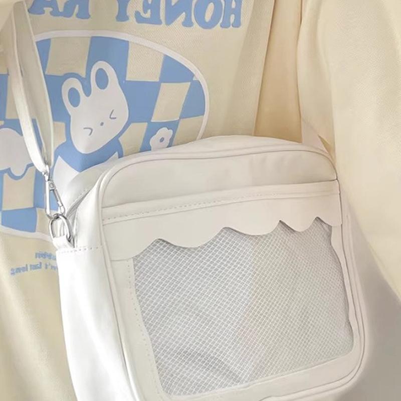 1Pcs High School Girls Uniform Jk Crossbody Shoulder Bag Handbags Japanese Harajuku Ita Bag For Women Pu Transparent Itabag
