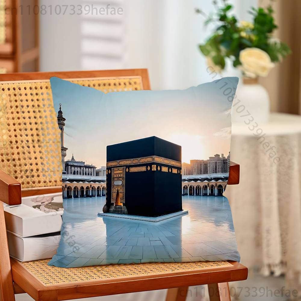 Ислам Мусульмане Кааба Арабский Ислам Наволочка Плюшевые Наволочки Домашний Декор Чехол на Подушку для Дивана Кровати Стула Гостиной 30x30cm
