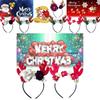 Festive Red Velvet Reindeer Antlers Headband With Floral Design For Girls
