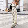 Women One Piece Jumpsuit Spaghetti Strap Square Neck Ethnic Print Wide Leg Pants Summer Beach Boho Outfits