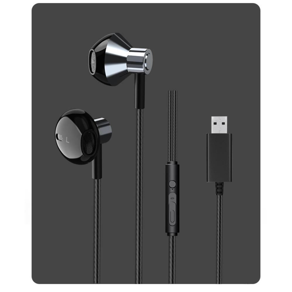 USB Headphone Interface Upgrade, 2.5M Durable Cable, Wired Control Headphones with Microphone
