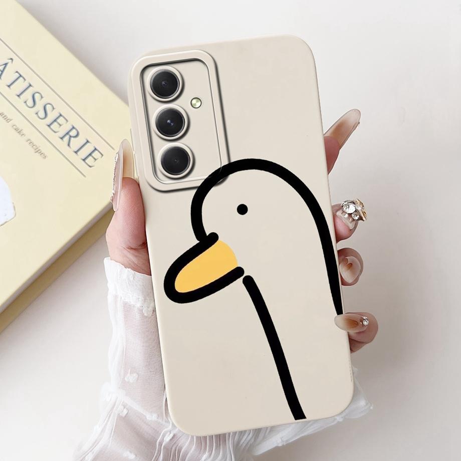 Phone Case For Samsung Galaxy A55 A54 5G Camera Shockproof Soft Liquid Silicone Bumper On Samsung A54 A 55 Funny Animals Meme