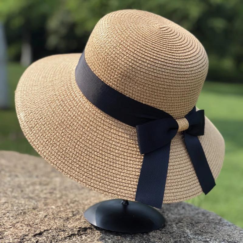 Straw Hat Women's Summer Sunscreen Face Cover Sun Hat Women's Seaside Vacation Fisherman's Sun Hat Versatile Beach Hat Children