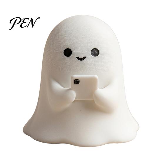 Small Flat Surface Decor Halloween Ghost Figurine, 3D Printed Cute Rock Statue, Mini Sculpture Funny Coffee Table Centerpieces Shelf Mantel Ornaments