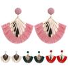 Böhmische Strandparty Quaste Fan Anhänger Schmuck Geschenk für Dame Ohrringe