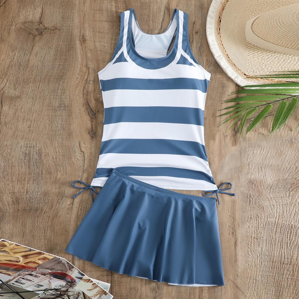 Women's Split Fashion Sexy  Printed Skirt Swimsuit With Chest Pad Without Steel Support