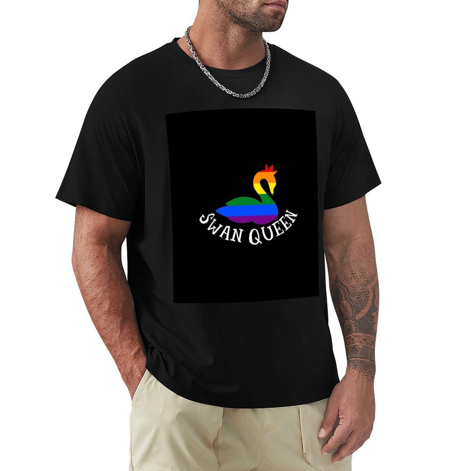 

Once Upon a Time SwanQueen Pride Flag TShirt animal prinfor boys cheap stuff mens graphic tshirts anime 4XL