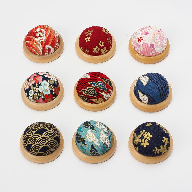 Japanese Style Wooden Pin Cushion & Needle Holder for DIY Sewing & Cross Stitch