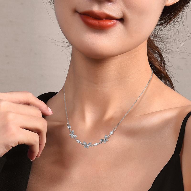 Chic Simple Butterfly Pendant Necklace For Women Unique Design In Silver Gold And
