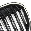 Double Slat Gloss Black Front Grill Grille Fit BMW 7 Series G11 G12 2019-2022
