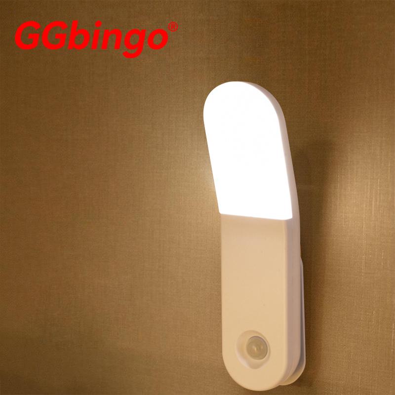 

Светодиодный ночник с индукционной зарядкой от USB и датчиком движения, реагирующим на движение человеческого тела, для умной лестницы, шкафа, спальни белый