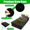 Fabric Raised Garden Bed 8 Grids Garden Plant Grow Bags Reusable Felt Planting Bed Rectangle for Growing Herbs Flowers Vegetable