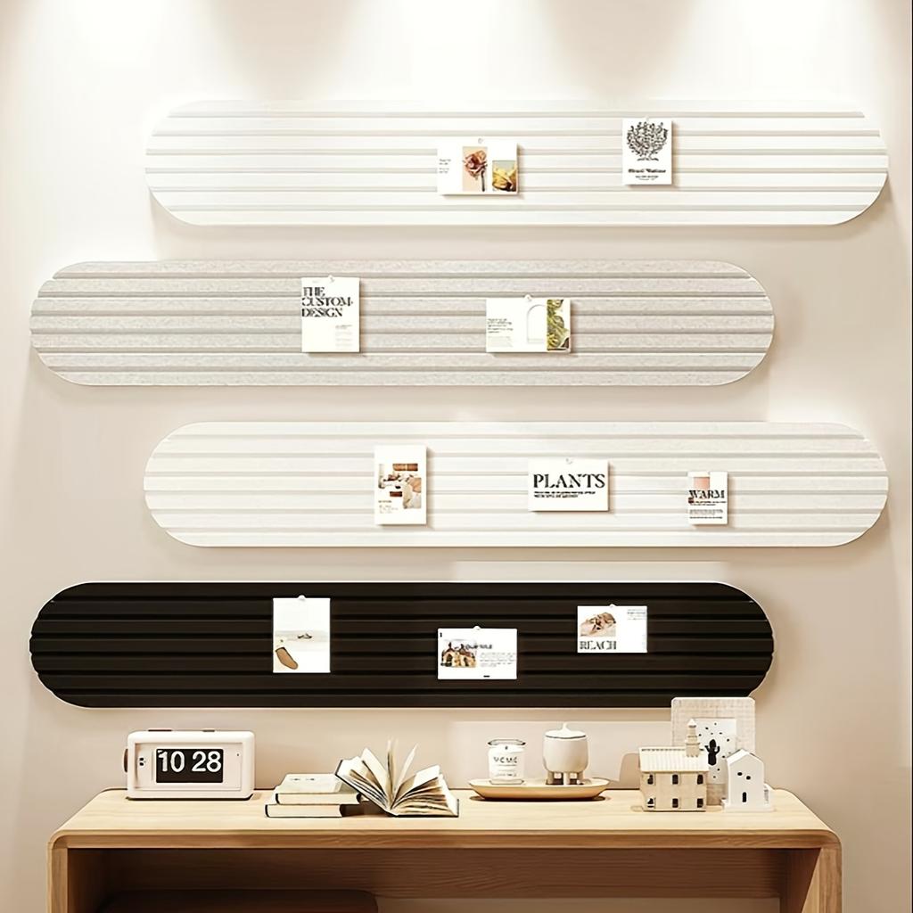 4pcs Self Adhesive Fabric Wall Panels Reusable Modern Cork Style Bulletin Boards for Home,Office Classroom Decor No Residue Photo Display Message