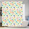 Vibrant Dinosaur Print Shower Curtain for Bathroom Decor Waterproof Fabric Wall Hanging Home Decoration In Multicolor Patterns