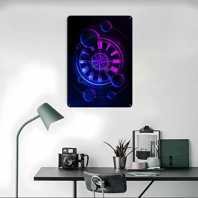 Space Compass Poster Customized Wall Art Vintage Metal Signs Retro Tin Plaque for Man Cave Office Decor Home Decoration Luxury