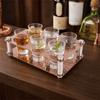 Stainless Steel Wine Glass Tray 6 Holes Glass Cup Rack Durable Serving Display Tray  Party