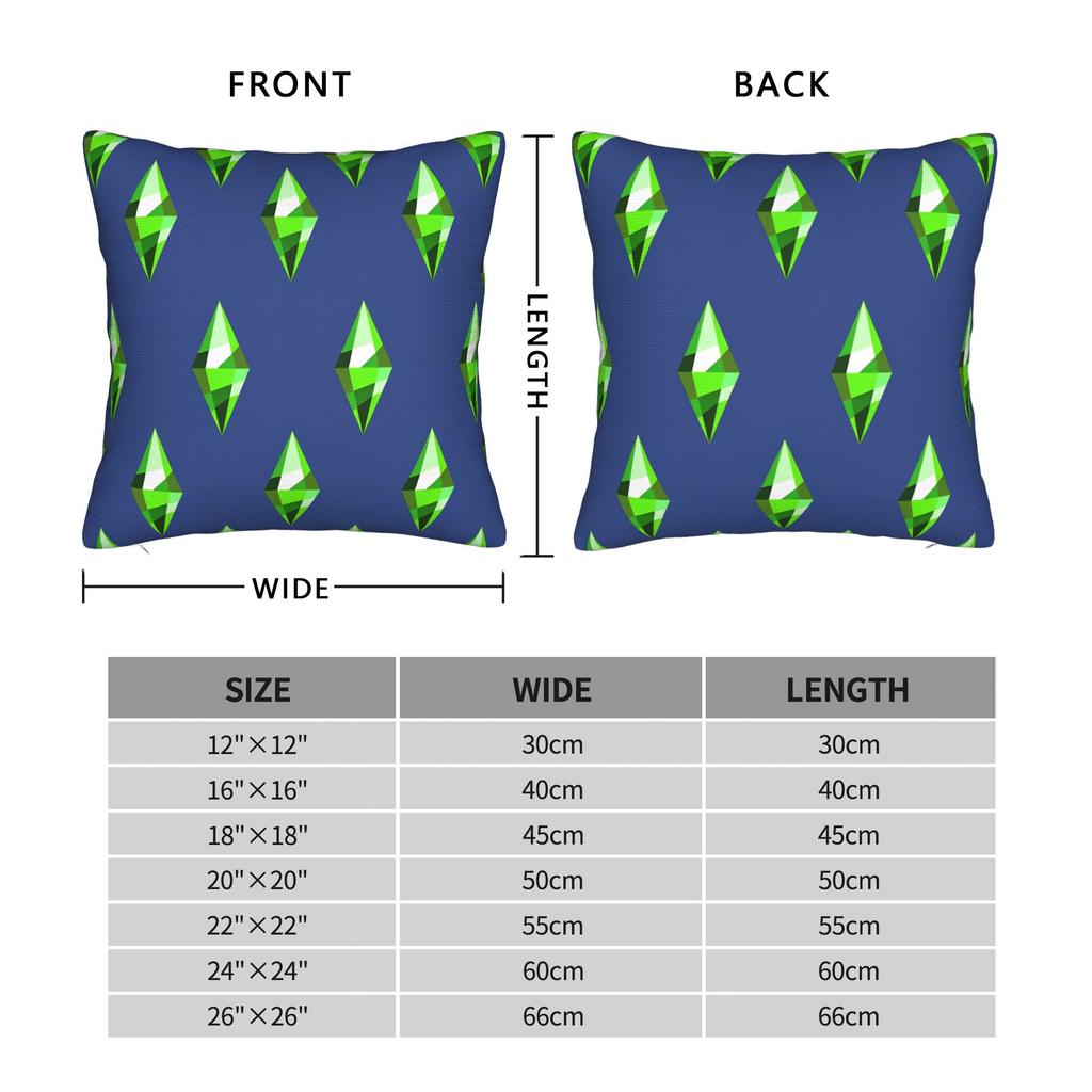 Sims 4 Plumbob Video Game Pillow Cover  Retro Trendy Pillow Case For Couch Sofa Bedroom Print Pillowcases Birthday Present