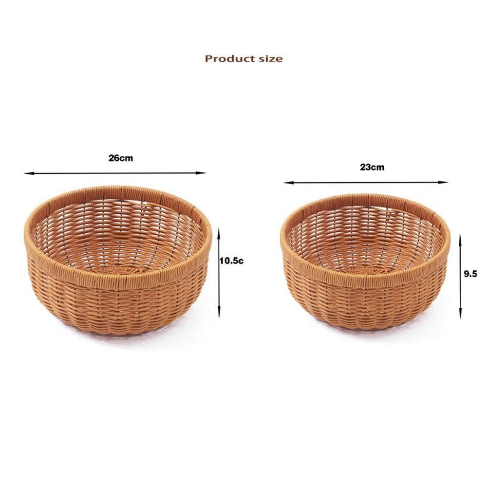 Multistyles Imitation Rattan Fruit Plate Retro Woven Handheld Creative House Candy Packaging Creative Household Storage Baskets