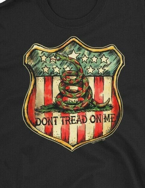 Don t Tread on Me American Shield Shirt Traditional Tattoo Snake Tea Party USA 2XL