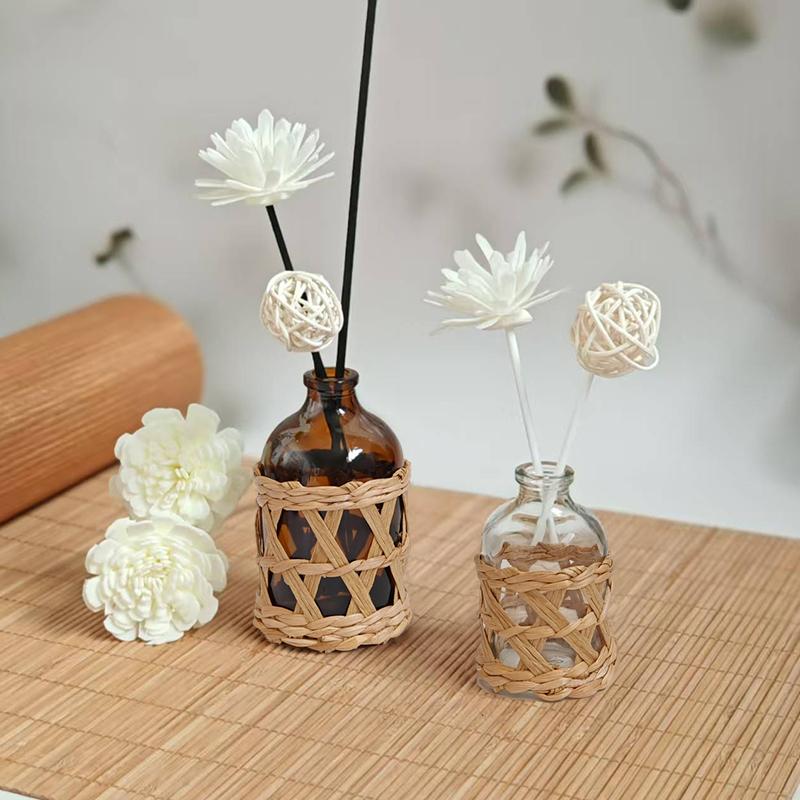 1PC Home Natural Woven Bohemian Bottle Rattan Decor Eco-friendly Grass Macrame Aromatherapy Decorative 50ml/100ml