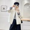 Women S Plus Size Long Sleeve Round Neck Zipper Cotton Padded Coat