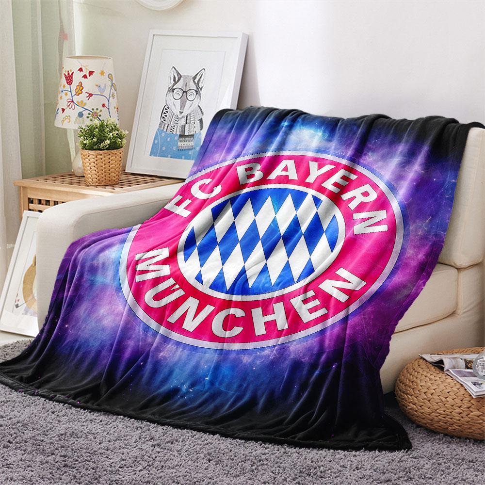 1PC FC Bayern Munchen Patterned Flannel Blanket Suitable For All Seasons for Home Decor Warmth and Comfort Gifts Holiday Present