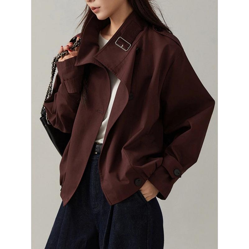 Ladies' Fashion Stand Collar Short Jacket - European & American Petite, Spring/Autumn Collection