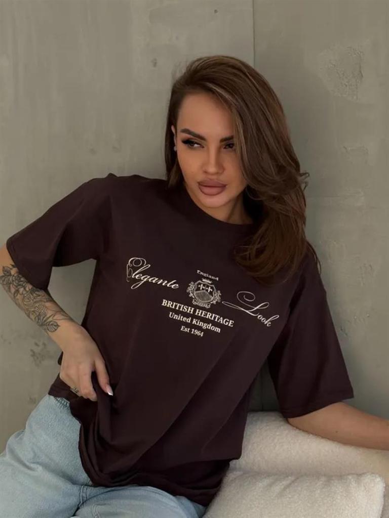 Trendy Oversized Printed Tee: 100% Loose Short Sleeve, Versatile European & American Style