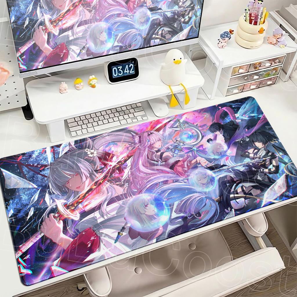 Denia Cute Gaming Wuthering Waves Mousepad 400x900mm Non-slip Rubber Keyboard Mat HD Printing Anime Girls Office Extend Desk Pad