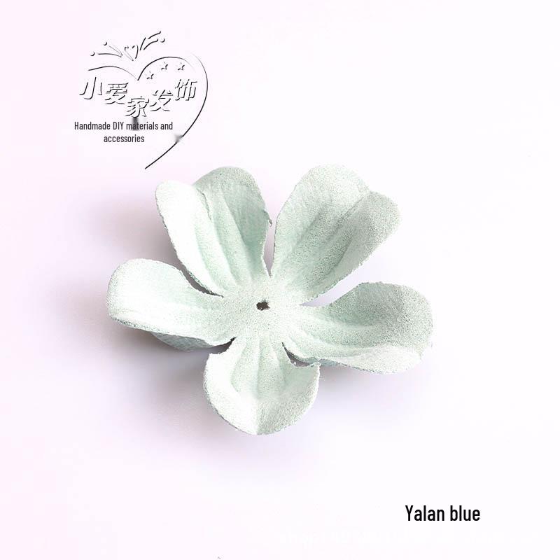 Korean Microfiber Embossed Five-Petal Flower DIY Craft Material for Hair Accessories 50 Pieces
