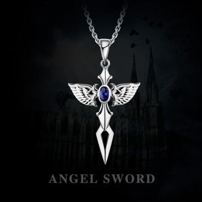 Angel Sword Necklace Men Trendy Street Long Sweater Chain European and American Fashion Men