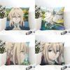 Vviolet EevergardenES Pillow Case Cotton Linen Fabric Square Zipper Pillowcase Home Decorative Living Room