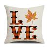 New Autumn Pillow Cover Watercolor Plaid Printed Maple Leaf Pumpkin Letter Pillow Home Cushion