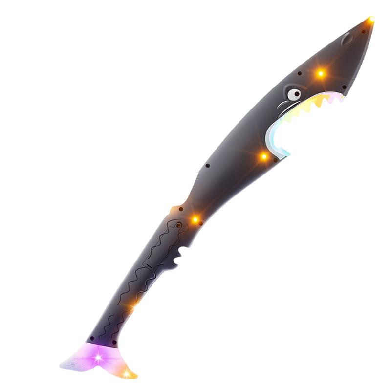 

Красочные и звуковые световые эффекты Игрушка-акула Ручной светодиодный свет ПВХ материал Gray