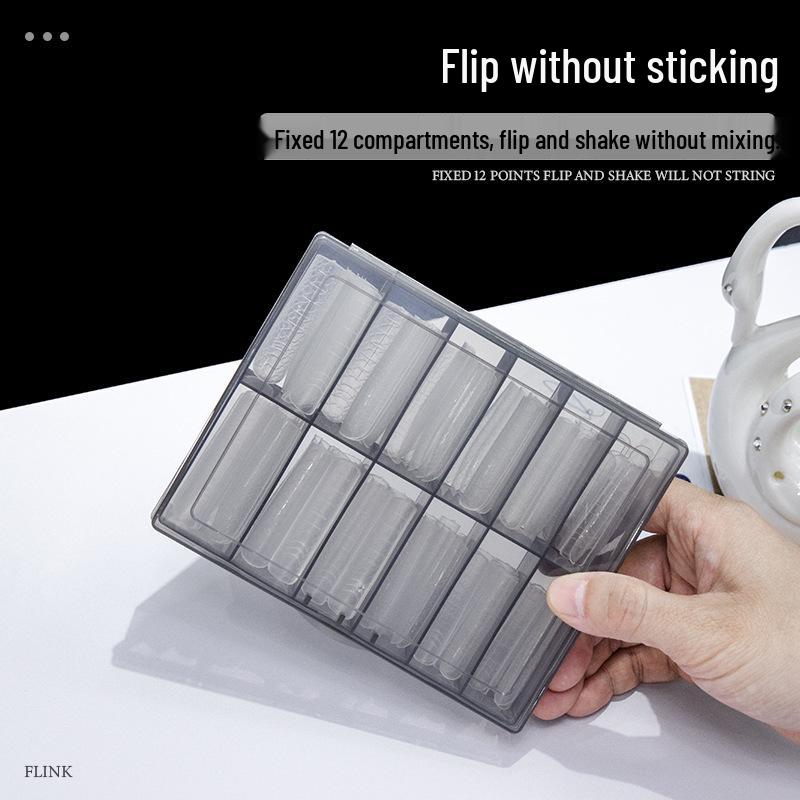 Transparent 12-Grid Removable Nail Art Storage Box