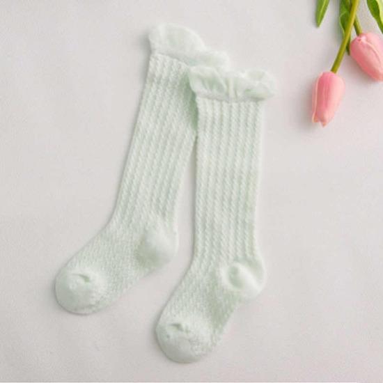 Baby Girls Kids Winter Non-slip Socks Bow Summer Spring Mesh Newborn  Terry Cotton Sokken Princess Knee High Long Socks