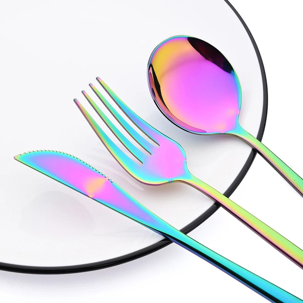 8 pezzi/set di stoviglie riutilizzabili set di posate da viaggio set di utensili da campeggio con cucchiaio in acciaio inox forchetta bacchette cannuccia custodia portatile