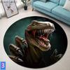 Dinosaur Dragon Design Round Printed Floor Mats Children's Bedroom Living Room Carpet Home Decor Round Floor Mats Anti-Slip Mats