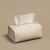Lux Woven Pattern Tissue Box - Creative Home & Car Napkin Holder In Solid Colors