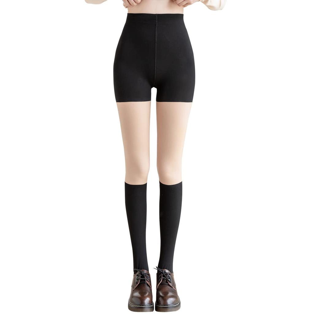 Faux Tights with Fleece School Stylish Heat Tights for Commuting and School 300g Fleece Lining for Temperatures from To [YHT] Knee-High Lining,