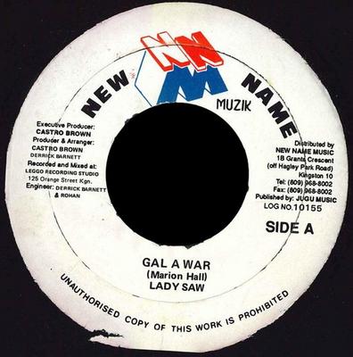 7inch Record LADY SAW - Gal A War NONE New Name Muzik Jamaica Reggae, Ska & Dub Used