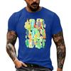 Men's Casual Short Sleeve T Shirt Loose Fit Breathable Fabric Vintage Texture Graphic Print Summer Streetwear Activewear Top