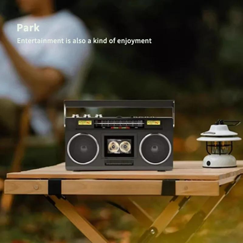 Portable Vintage Retro USB AM/FM Multiband Radio Stereo Wireless Bluetooth Boombox Mp3 Audio Cassette Tape Player Recorder TF
