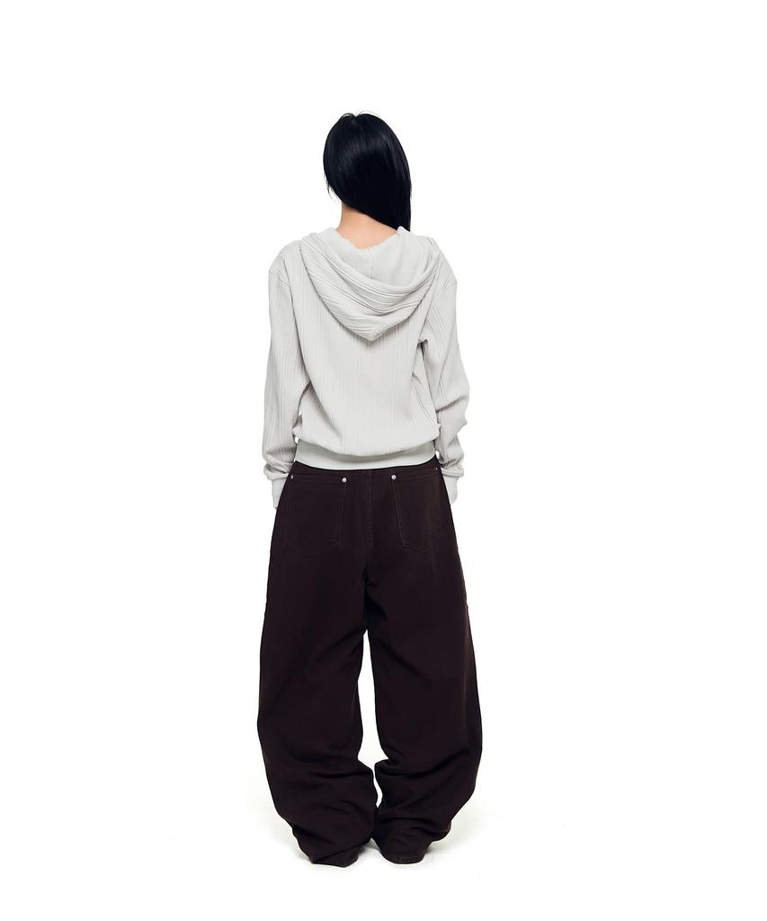 Aakam Knitted Zip-Up Hoodie (Ivory)