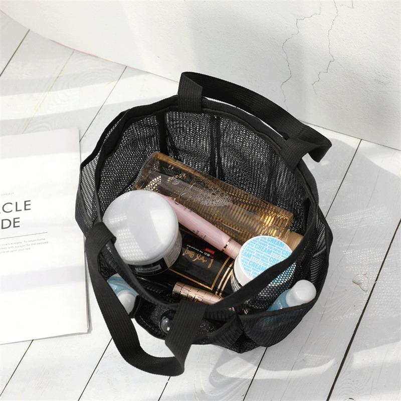 Portable Mesh Shower Caddy Tote Beach Bag Travel Storage Wash Bag Swimming Bath Bag Suitable For Outdoor Camping Quick Dry Tote