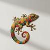Decoración de Pared de Gecko Material de Hierro Metal Colgante Ligero Adorno para Casa para Porche, Sala de Estar